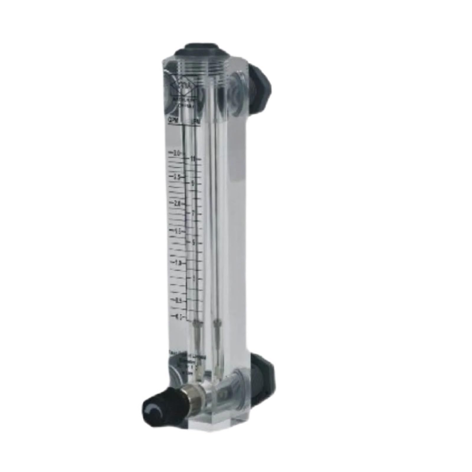 Medidor de flujo acrílico LZM-20JT, medidor de aire rotámetro de montaje en panel con válvula de control ajustable for agua, aire, líquido industrial(2-16GPM 8-60LPM)