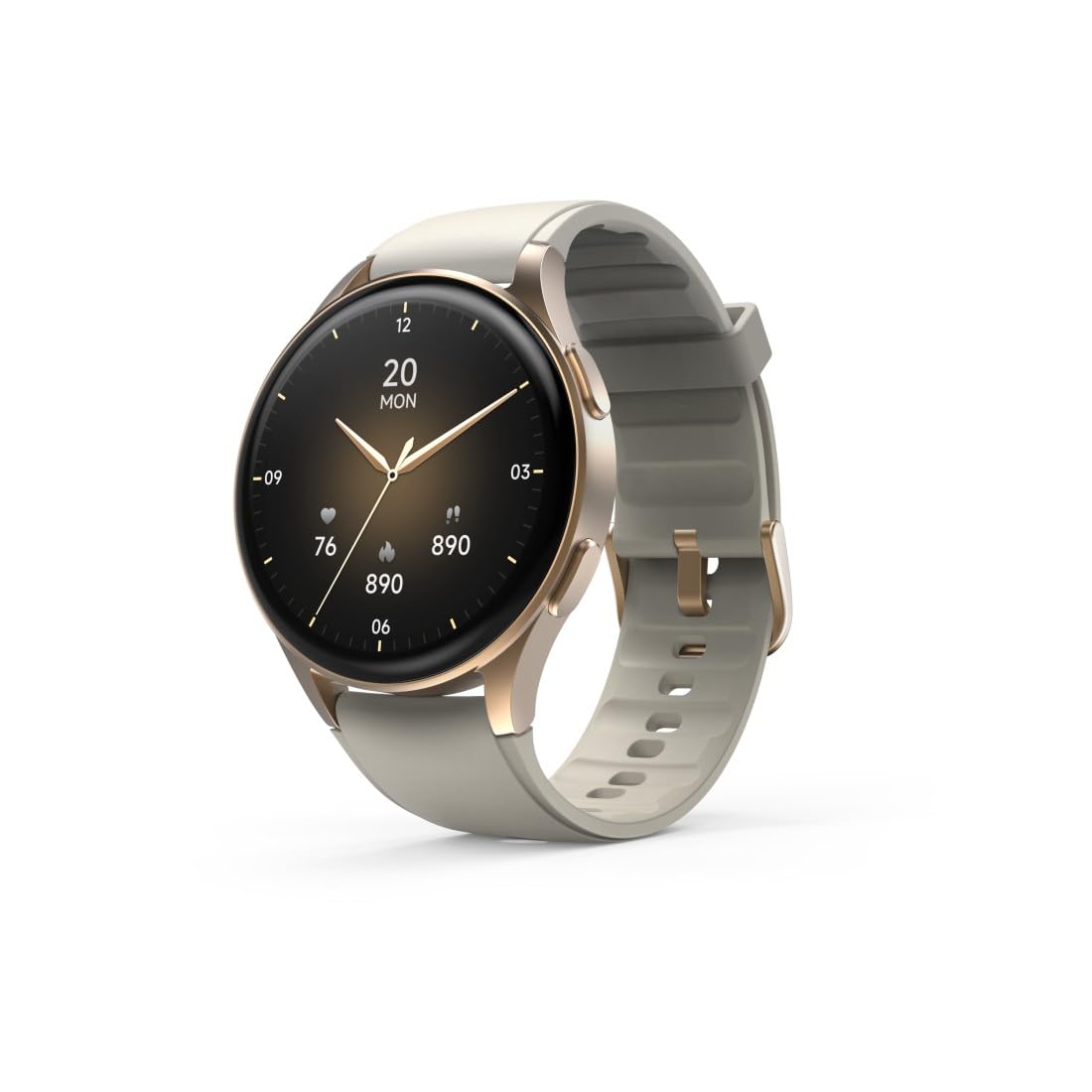 Hama | Reloj Inteligente 1.32" (Smartwatch Resistente al Agua IP68, GPS, análisis sueño, frecuencia Cardiaca, Monitor de hasta 100 Actividades, Pantalla táctil) Beige Oro