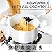 MICHELANGELO Stock Pot with Lid - 6 QT. Soup Pot with Lid, Nonstick Ceramic Cooking Pot, Easy to Clean, All Cooktops Compatible, White