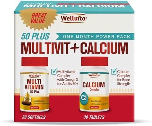 Wellvita 50 Plus Multivit and+ Calcium Softgels and Capsules 60-Pieces