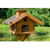 Dobar Vogelfutterhaus St. Moritz – Almhütten-Design, Aus Massivholz, 37x37x26 Cm, Mit Kette, Braun