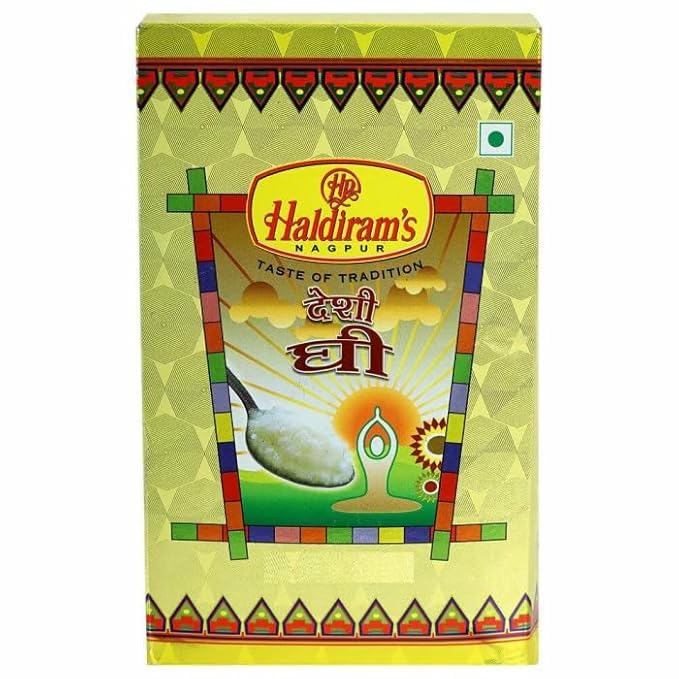 Image of Haldiram's Pure Desi Ghee 1L (Tetra Pack) | Traditional Indian Cow Ghee for Daily Cooking, Deep Frying & Mithai | Authentic Taste | Sealed Packaging