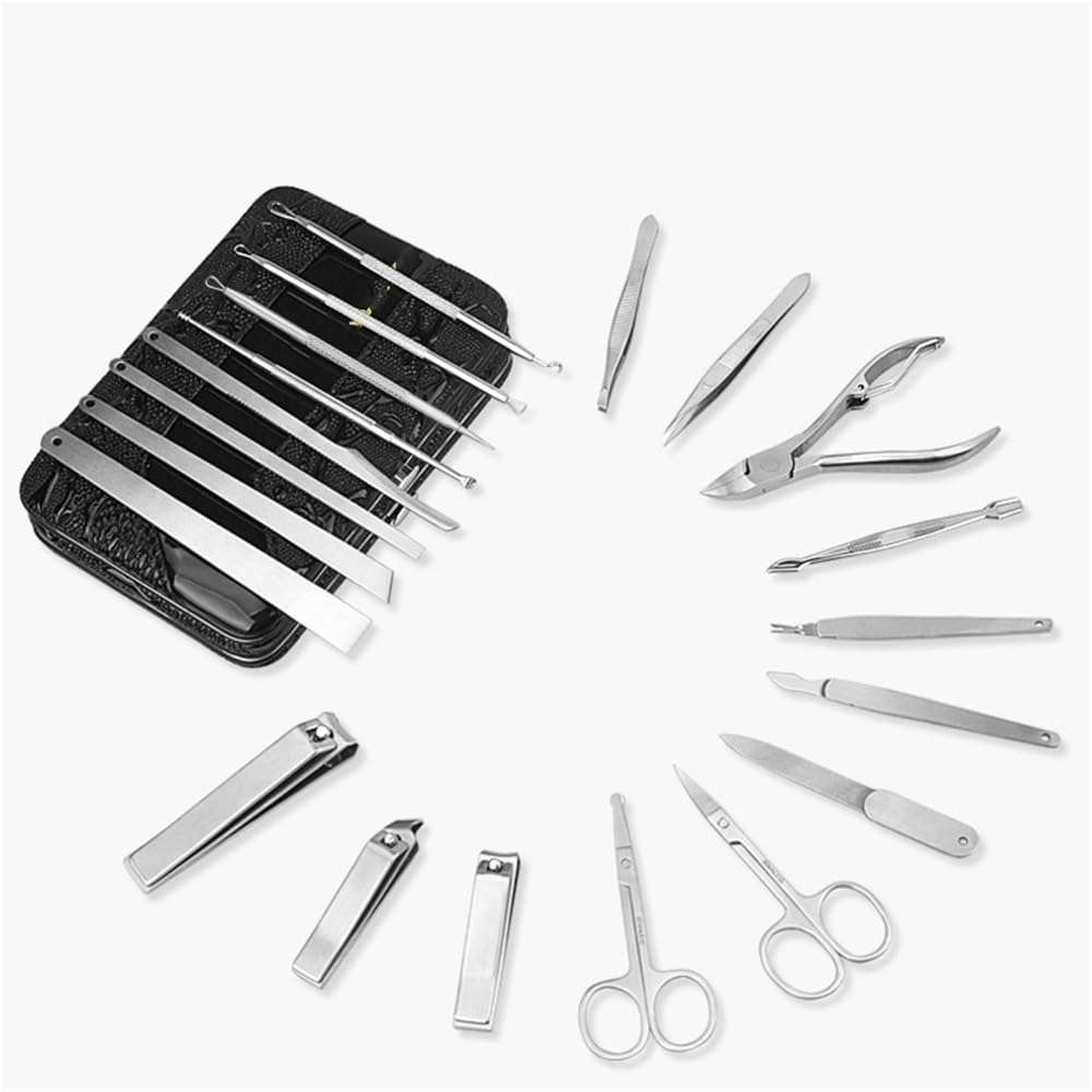 Manicura profesional Set de manicura y pedicura 20 piezas/set Cortaúñas de uso doméstico Alicates de acero inoxidable para piel muerta en diagonal para eliminar la piel muerta Cortaúñas pequeño para c