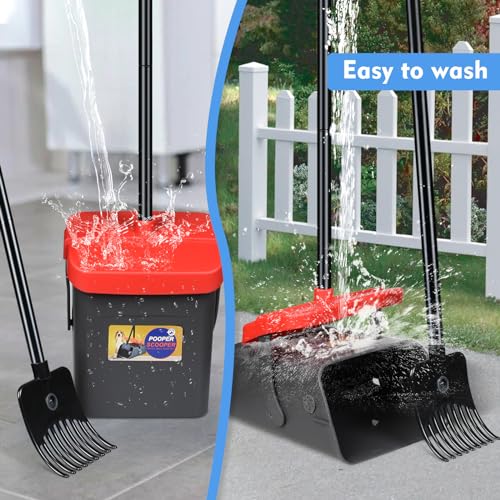 GRAREND Pooper Scooper Swivel Bin & Rake for Large Medium Small Dogs Non-Breakable Dog Poop Scooper with 20 Waste Bags Easy to Clean Pet Waste Use for Yard, Grass, Dirt or Gravel - Pet Supplies - Thumbnail 5