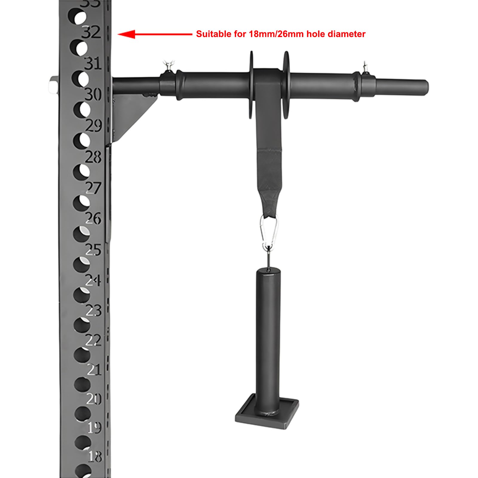 Rodillo de entrenamiento de antebrazo para bastidores de potencia, se adapta a tubos de 3 x 3 pulgadas, dispositivo de agarre de brazo para entrenamiento de fuerza y soporte de muñeca