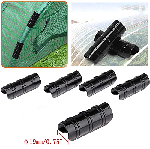 Mtsooning 10Pcs 19Mm/0.75Inch Black Plastic Greenhouse Clips Frame Pipe Tube, Garden Buildings Tube Clip, Snap Net Fixed Pipe Clamps For Greenhouse Banner Frame Shelters #TOP4