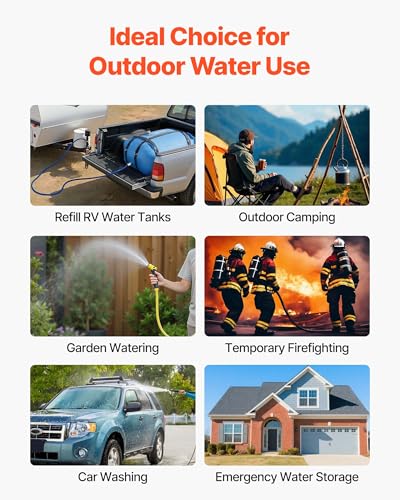 Image of VEVOR Water Storage Bladder, 35 Gallon Large Capacity TPU Soft Water Bag, Portable & Collapsible Water Storage Containers, Leakproof & Wear-Resistant RV Waters Tank for Camping Irrigation Outdoor Use