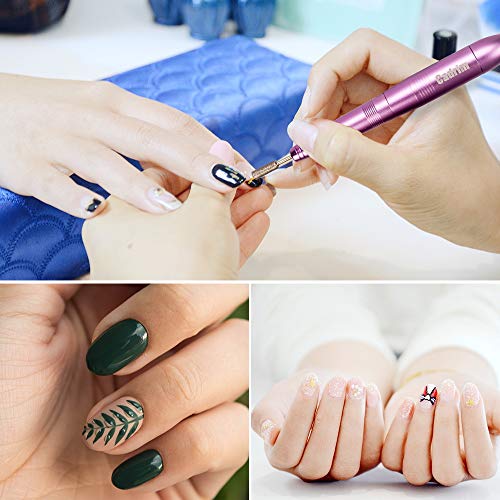 Cadrim Portable Nail Drill Set, Eletric Lightweight Nail File Kit Professional Efile for Acrylic Nail, Gel Polish, Manicures and Pedicure with USB Cable