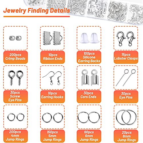 Audab Jewelry Wire Wrapping Jewelry Making Supplies Kit, Ring Sizer Measuring Tools Kit With Jewelry Tools, Ring Craft Wires, Jewelry And Jewelry Findings For Rings Making Jewelry Repair #TOP6