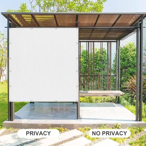 Toldo vela rectangular 120 x 170 cm blanco transpirable con ojales para patio 5