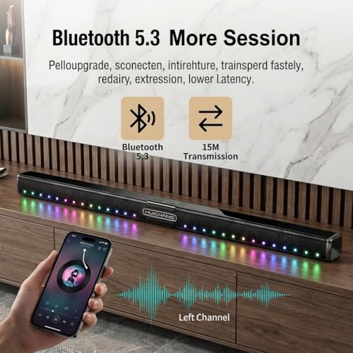 HUICHANG 360° Surround Soundbar 150W Peak BT 9D Audio Home TV PC — view 2