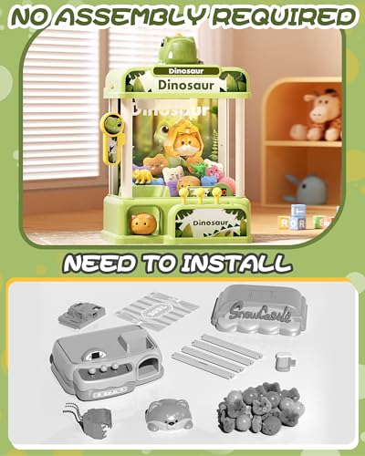Image of STACTCUTE 78PCS Large Dinosaur Claw Machine for Kids,No Assembly Required | Electronic Arcade Game with Music & Lights, Vending Machine Toy Prize Dispenser - Birthday Gift for Boys & Girls Age 3+