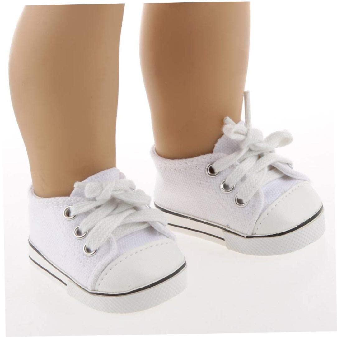 1 Paio di Scarpe da Bambola Bianche Scarpe da Skateboard Casual Calzature per Bambole da 18 Pollici Giocattoli per Bambini Giocattoli E Giochi.