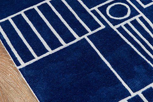Momeni LMOTWLMT16NVY4060 Rugs Lil' Mo Hipster Collection, Kids Themed Hand Carved & Tufted Area Rug thumb #4