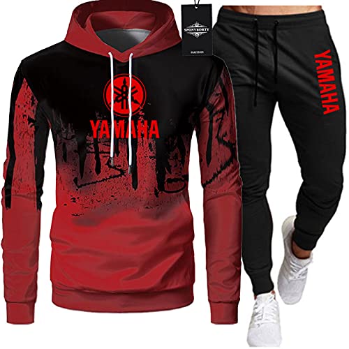 MAUXpIAO Pour Des Hommes Survêtement Ensemble Le Jogging Costume Ya.MA-ha Chandail Hooded Veste + Pantalon Sweat À Capuche Basketball Vêtements Ensemble Vestes Zip *: Français/B/L Cover