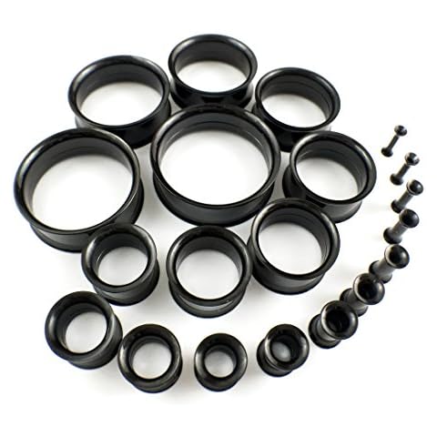 Black Surgical Stainless Steel Flesh Tunnels Cover