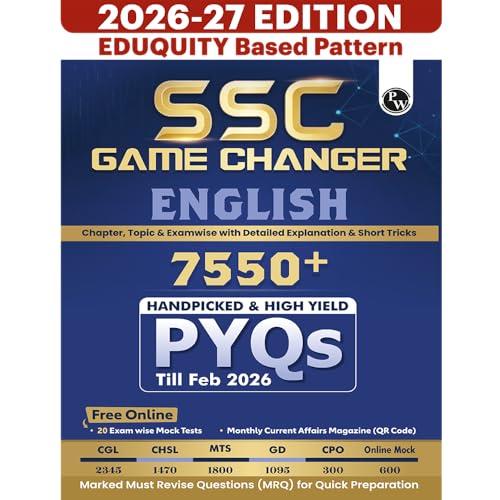 Image of PW SSC Game Changer English 7550+ PYQ For 2026 Exams | Chapter, Topic & Exam-wise Previous Year Solved Questions | For CGL, CHSL, MTS, CPO, GD, Delhi Police, Steno