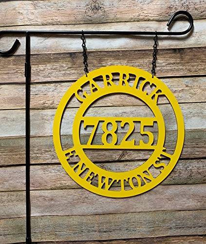 PK Décor Metal ACM Address Plaque for Home, Street Name Sign, 12 inch, Apartment Number Sign, Unit Numbers, Wreath Accessory, Vestibule, QUICK