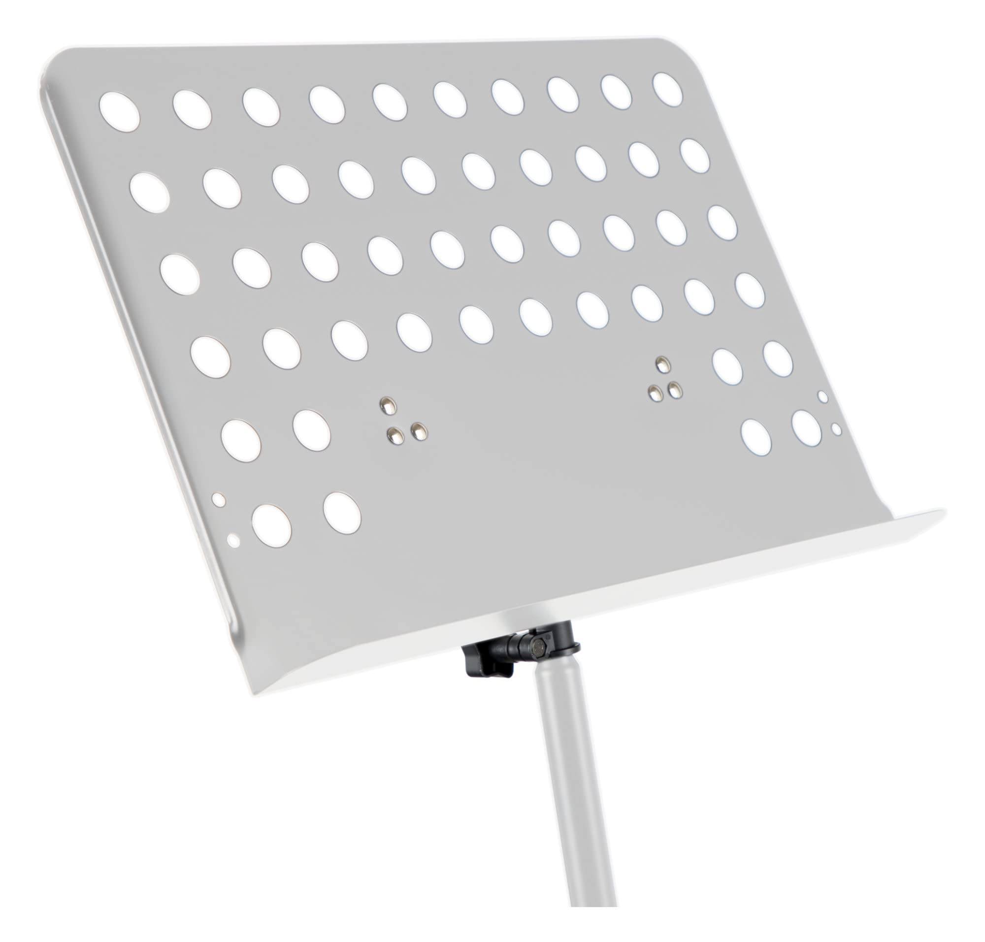 Classic Cantabile Metall Orchesterpult Lochblech - Stabiler Notenständer mit Lochblechauflage - Höhenverstellbar von 58 bis 100cm - Notenpult mit Extra breite 50 cm Auflage - Weiß