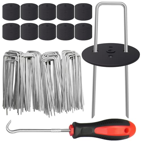 Piquets de jardin anti-rouille de 15,2 cm lot de 100 agrafes de fixation avec disques