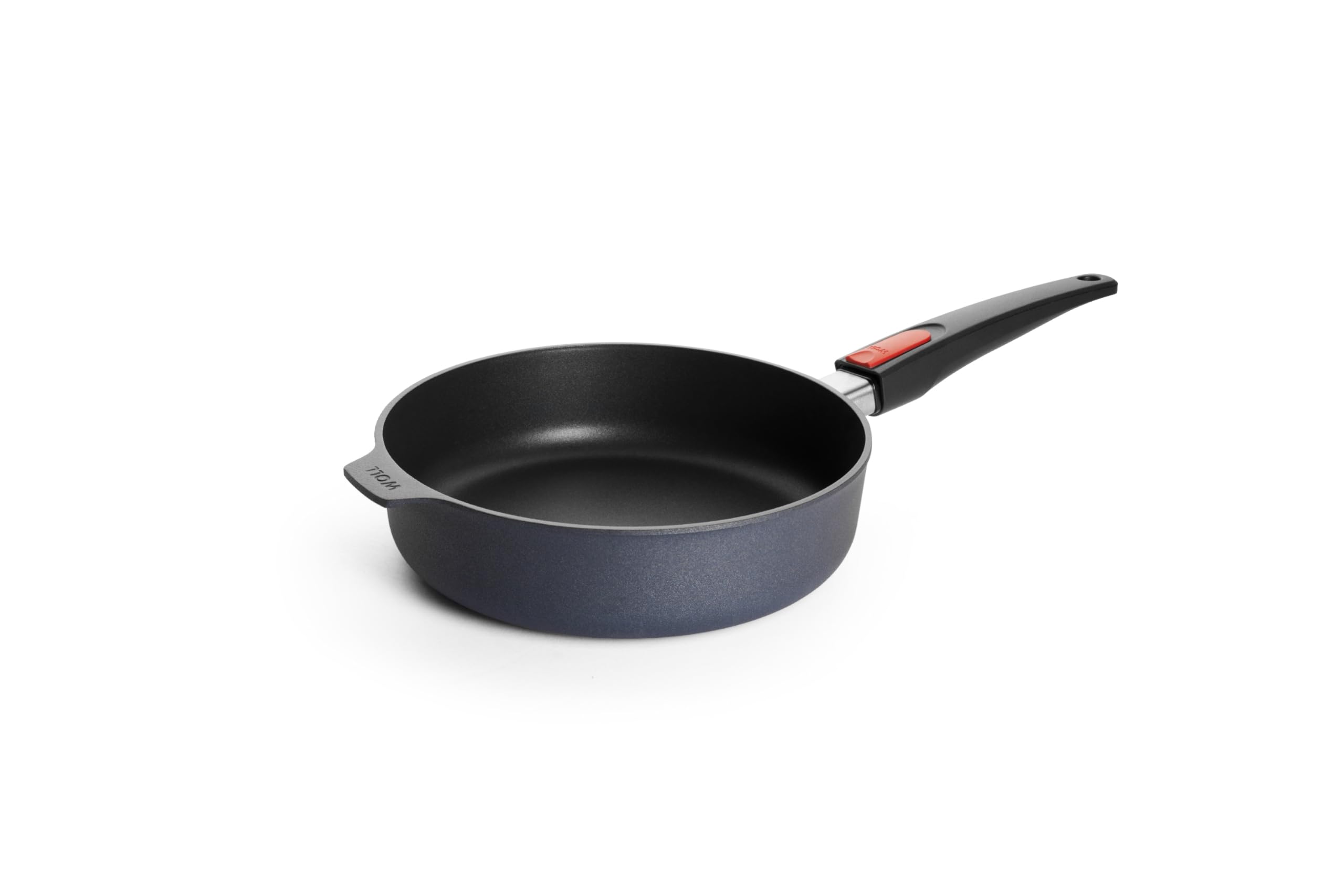 Woll Diamond Lite Hochrandpfanne - Induktiv -, Ø 24 cm, 7 cm hoch, mit abnehmbarem Stiel - Geeignet für alle Herdarten, Aluminiumguss, Antihaft-Versiegelung, backofenfest, anthrazit