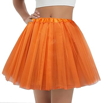 Women's 5-Layer Tulle Tutu Skirt, Adult Dance Ballet Tulle Dress,Teens Halloween Cosplay Running Tutu
