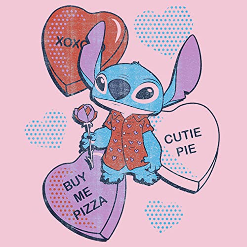 Disney Lilo & Stitch Heart Pizza Girl's Solid Crew Tee2