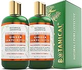 BOTANICAL HAIR GROWTH LAB - Hair Loss Shampoo - Ginger Saw Palmetto - Extra Strength - Alopecia Postpartum DHT Blocker - 10.2 Ounce (Pack of 2)