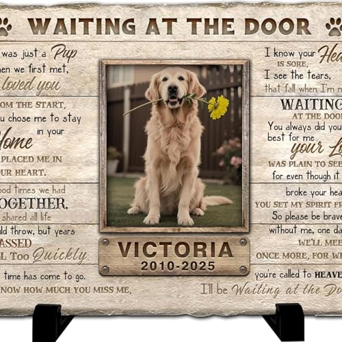 Pet Tombstone Monument Personalized Pet Memorial Stone Weather Resistant Garden Decoration Comfortable Gift
