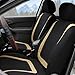 BELOMI Car Seat Covers Full Set, Breathable Premium Cloth Automotive Seat Cover, Universal Front and Rear Seat Covers, Easy to Install Car Accessories for Most Cars Trucks SUV (Beige)