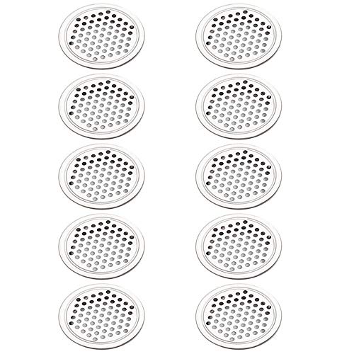 Preisvergleich Produktbild Xinlie 10 Stück Belüftungsgitter Rund Entlüftungsgitter Lüftungsgitter Edelstahl Lüftungsloch Entlüftung Belüftung Silber Lüftung Gitter für Wohnmobil Badezimmer Küche Schränke Schuhschränke (53mm)