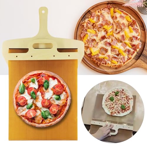 Shienfir Pala per Pizza Scorrevole in Legno con Manico Lungo Liscio, Antiaderente La Pala per Pizza che Trasferisce Perfettamente la Pizza, Pala per Pizza Lavabile in Lavastoviglie per Torta di Pane