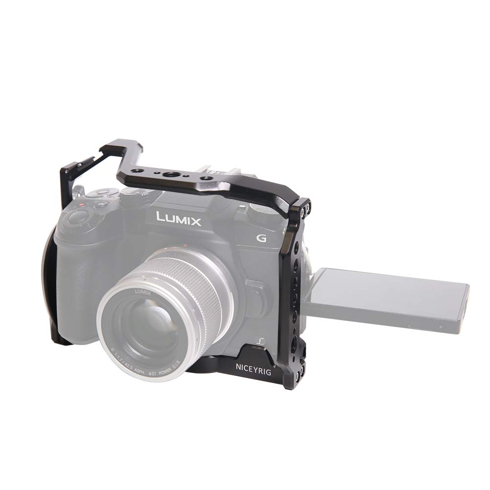 NICEYRIG G95 - Jaula para cámara Panasonic G95/G85, con Zapata fría de Carril OTAN y Orificio de localización de Accesorios de 3/8 "-16