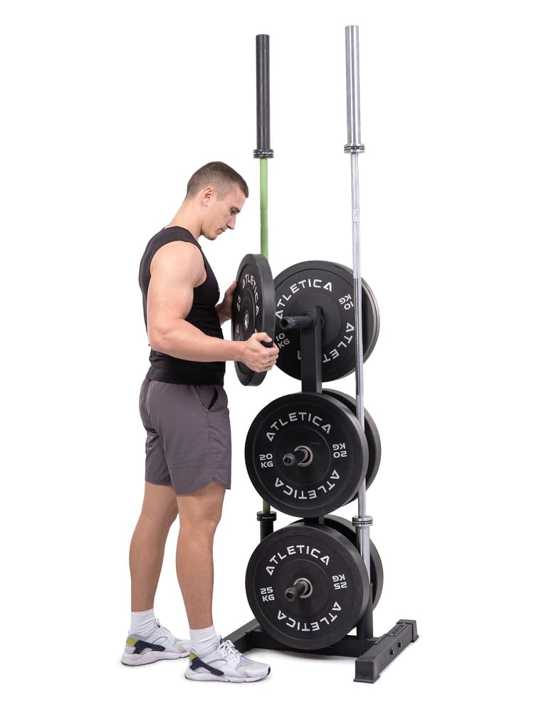 ATLETICA Rhino Storage | Ablage für Gewichte | Ablage für Ø 50 mm Scheiben und Stangen | Mehr Ordnung im Gym | Platzsparend | Hochbelastbar | Gummiprotektoren | 21 kg