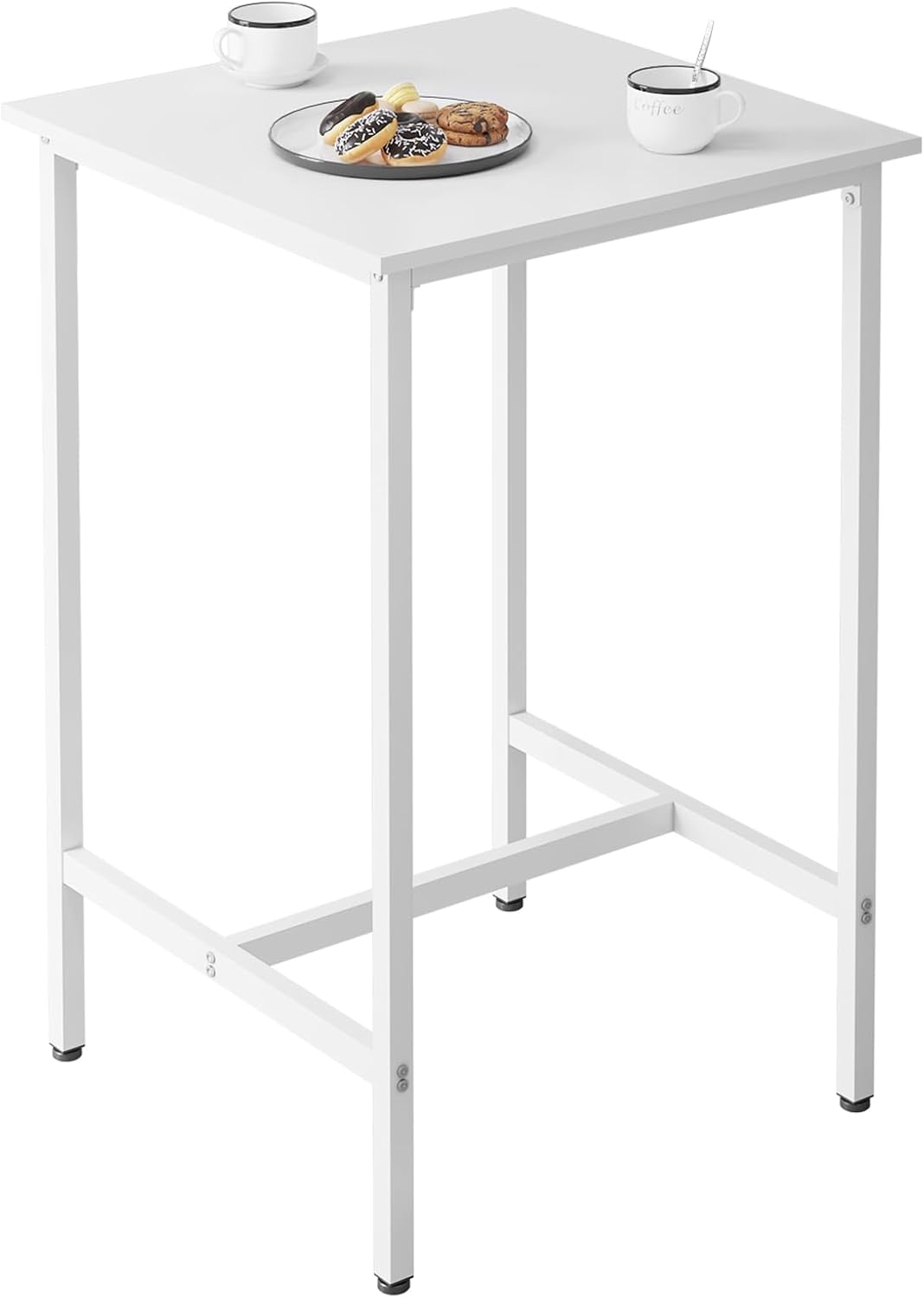 eSituro Bar Table, Square Breakfast Bar Table, Industrial Small Table