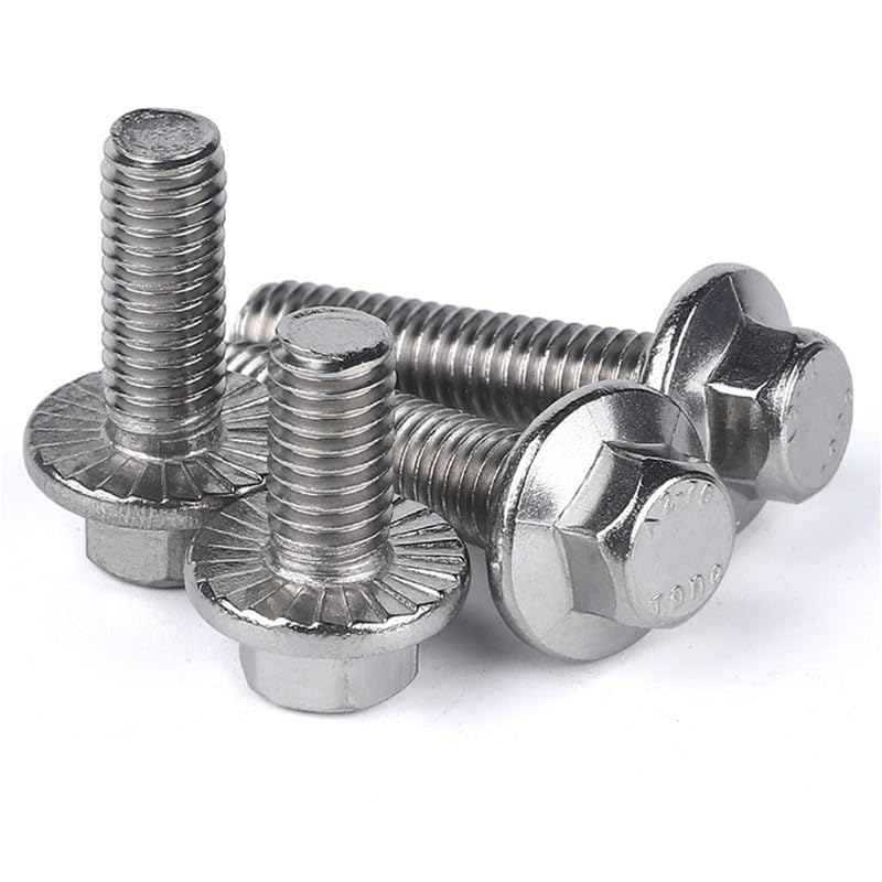 Śruba samogwintująca M5 M6 M8 M10 M12 A2-70 304 stal nierdzewna GB5787 łeb sześciokątny z ząbkowaną nasadką kołnierza śruba z łbem sześciokątnym (25 mm, 10 szt. M8)