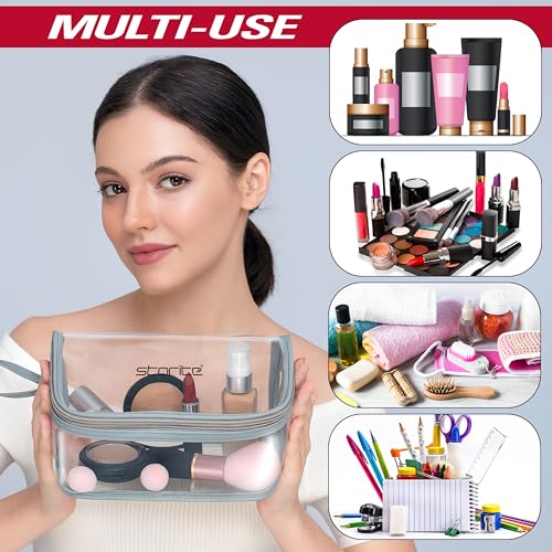 Image of Storite Set of 4 Transparent Travel Pouch Set for Makeup & Toiletries | Suitable For Makeup Toiletries Shaving Kits Cosmetics Accessories And Travel Essentials