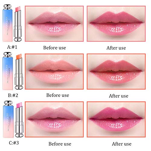 Pack of 3 Crystal Jelly Lipstick, BEEXY Long Lasting Nutritious Lip Balm Lips Moisturizer Magic Temperature Color Change Lipstick - Image 4