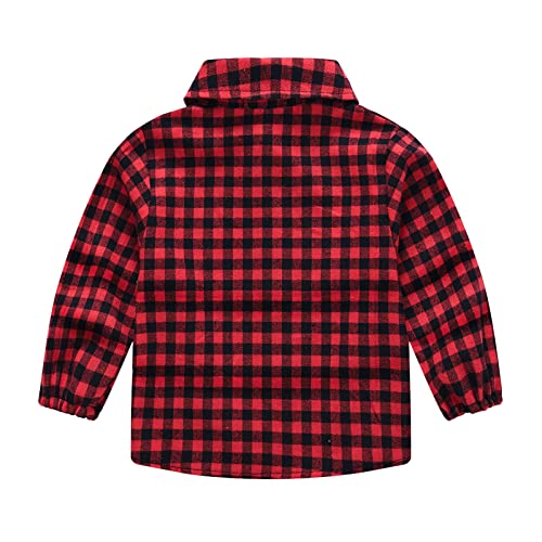 Long Sleeve Button Up Shirts for Toddler Boys Girls Plaid Shirt Baby Casual Button Down Blouse Top Fall Winter Clothes2