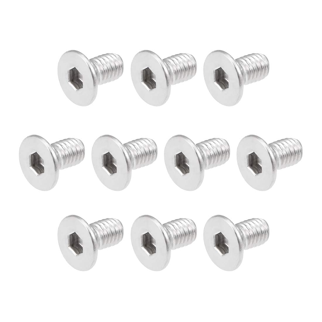 TA-VIGOR 80Pcs Hex Socket Countersunk Head Screw Bolts, M3 x 6mm 304 Stainless Steel Flat Head Socket Cap Screws Bolts Fasteners for Bicycle Motorcycle Repair, Machinery, Household Appliances