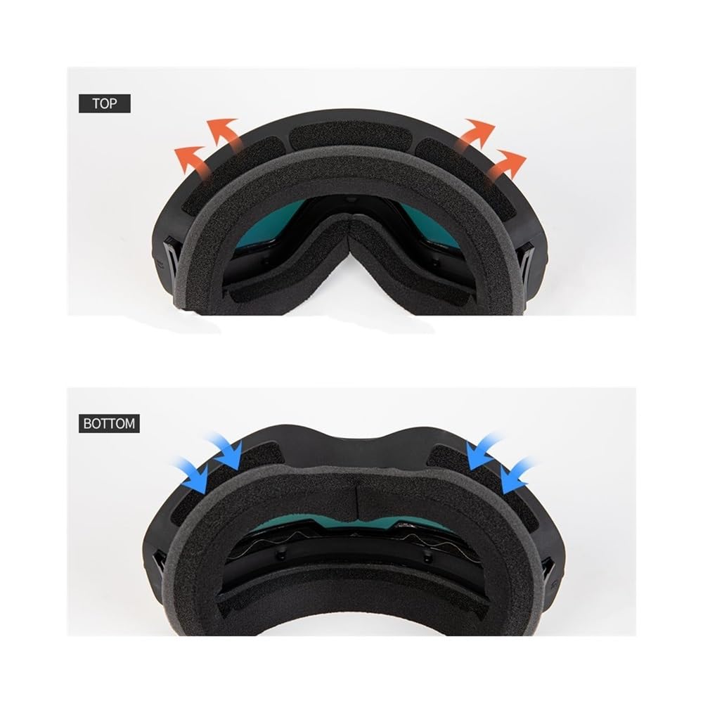 Occhiali Moto per Lo Sci Protezione UV400 Sci Occhiali da Neve Occhiali da Sci Uomo Donna Occhiali da Snowboard Occhiali Maschera da Sci Antiappannamento(10)