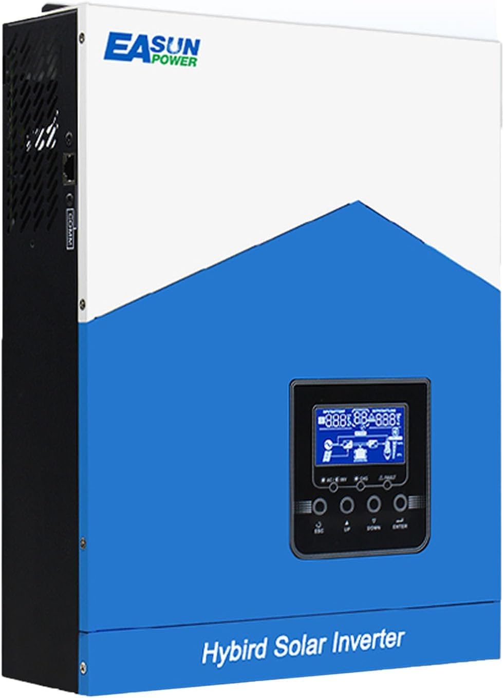3,2 kVA 3 kW Hybrid Wechselrichter, Solar Wechselrichter mit PV 55–430V Off Grid reinem Sinus, 24V DC auf 230V AC, mit WLAN-Modul, solar inverter mit 80 A MPPT, AC-Ladegerät für AGM- und GEL-Batterien