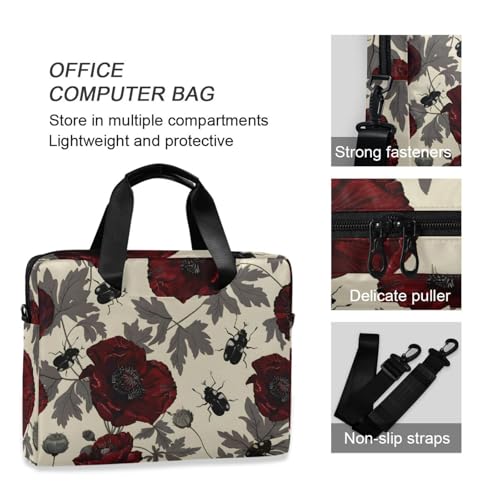 Maletín para portátil con diseño Beetle Rose 13-15.6 pulg miniatura 6
