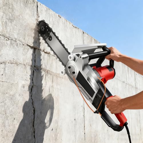 Tronçonneuse électrique pour béton, mini tronçonneuse électrique portative pour mur,avec système anti-poussière alimenté par eau, avec pompe à eau, 2...