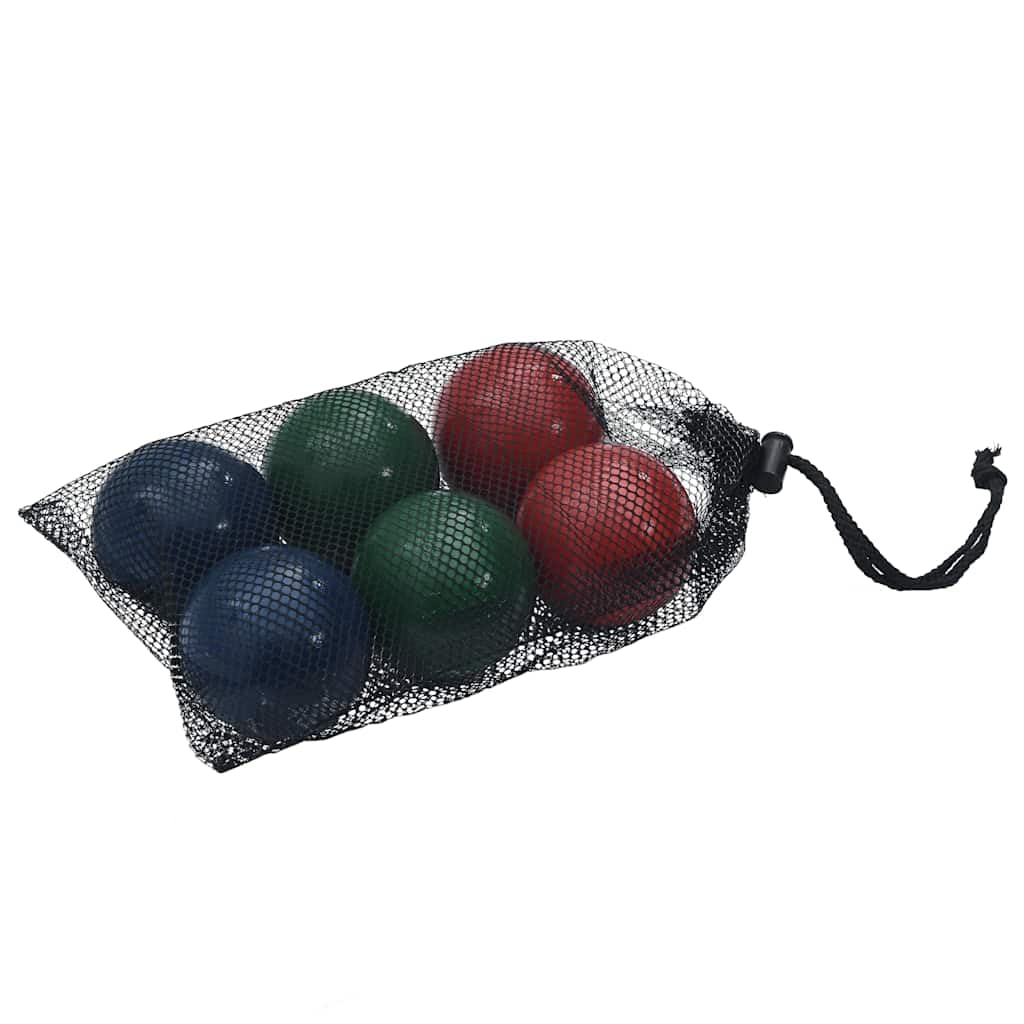 Juego de 8 piezas de petanca con bolsa de transporte de madera maciza de pino, bolas multicolores de 7,5 cm y bolas de objetivo de 3,5 cm, para jardín, playa, camping, familia y ocio