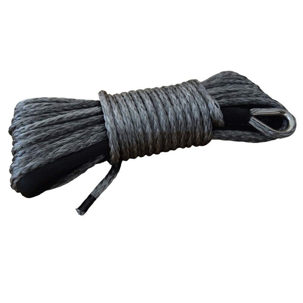 Winch Rope, Grey 6mm*15m Winch Rope Add 4500lbs Aluminium Fairlead,Synthetic,Boat,Plasma