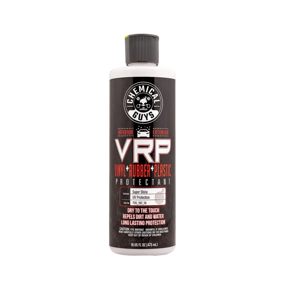 Chemical Guys VRP Vinyl, Rubber, and Plastic Dressing - Tire Dressing, Non-Greasy, Dry-to-the-Touch Shine for Tires, Trim, and More, Safe for Cars, Trucks, SUVs, RVs & More - 16 oz, Unscented, 16 Fl Oz (Pack of 1)