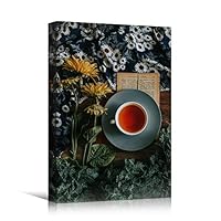 Canvas Wall Art Coffee Cup Coffee Drinks Farmhouse/Country Kitchen Multicolor Photography Urban - 12x18 inches