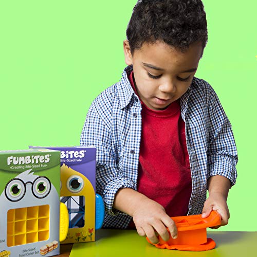 Funbites Food Cutters Set, Green Squares, Red Hearts, Orange Triangles #TOP7