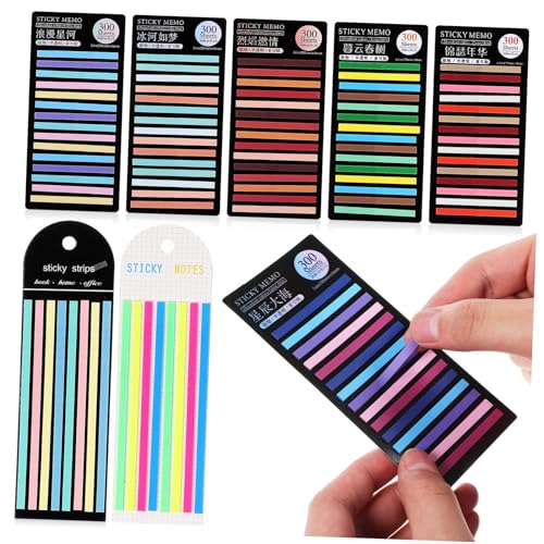 EXQUIMEUBLE 8パック 蛍光透明付箋索引ステッカー 薄型剥がせるマーカータブ 読書用注釈テープ 教育 オフィス向けページマーカー